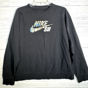Nike SB Black Crewneck Sweatshirt Camo Spell Out Skateboarding